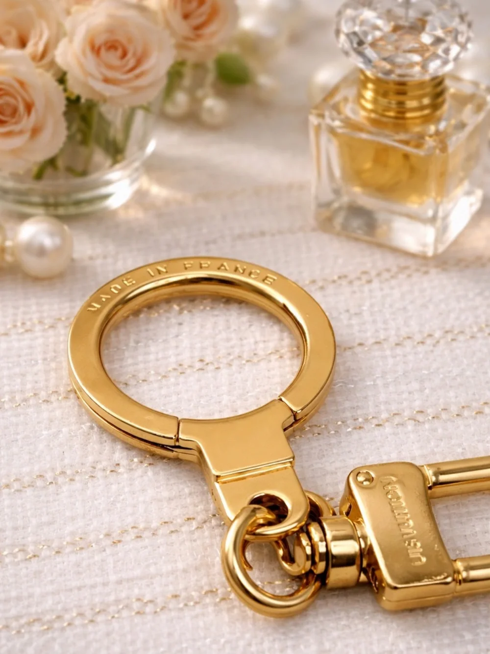 Louis Vuitton Vachetta Leather Porte Clefs Fortune Key Chain Gold H/W Key Ring - Picture 3 of 5